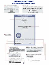 Carátula de la traducción certificada digital